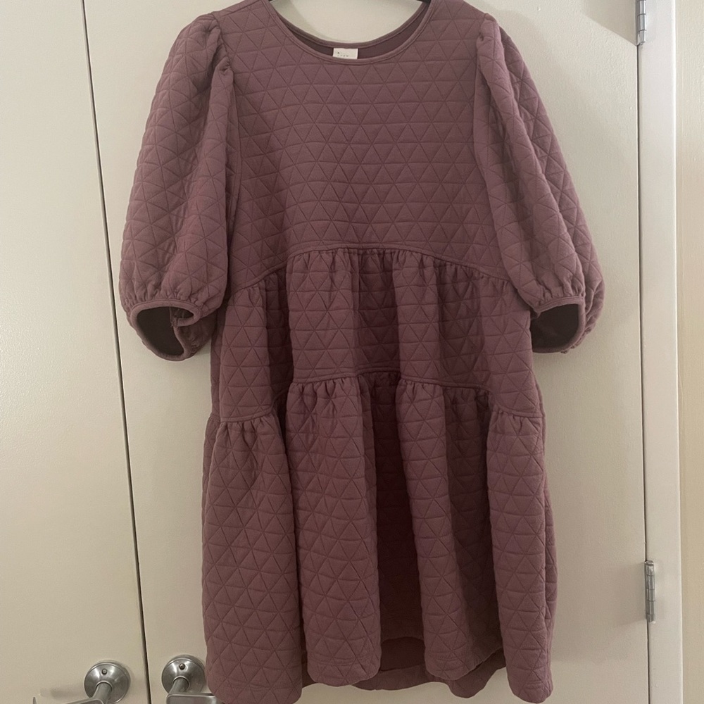 A New Day Quilted Layered Dress